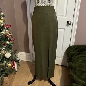 Vintage FMX & CO Army Green Maxi Pencil Skirt